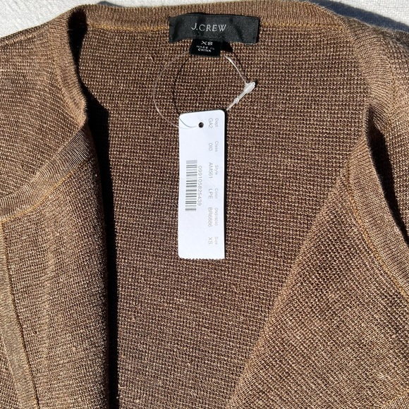 🧥JCREW NEW! Juliette Linen Collarless Cardigan Coat Duster in Pecan Brwn SzXS - Picture 4 of 12